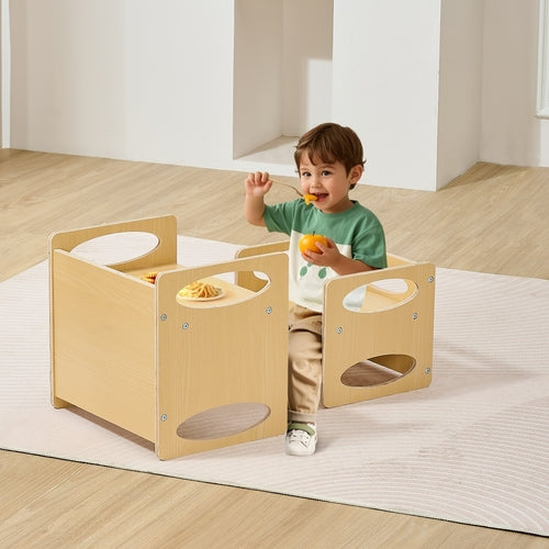 Montessori Weaning Table and Chair Set, Wooden Toddler Table and Chair