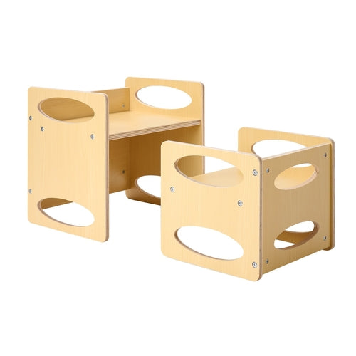 Montessori Weaning Table and Chair Set, Wooden Toddler Table and Chair