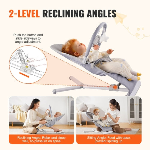 Baby Bouncer, Folding Bouncer Seat for Babies 0-9 Months, Newborn
